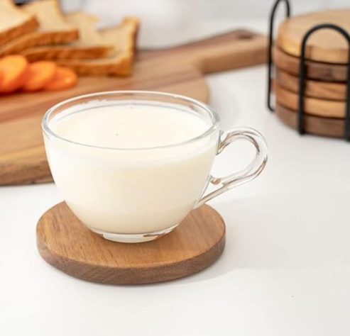 Wood Coasters Set of 6 with Holder